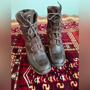 Mephisto Brown Lace-Up, Fleece-lined Boots